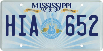 MS license plate HIA652
