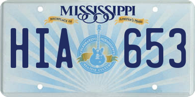 MS license plate HIA653