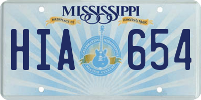 MS license plate HIA654