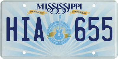 MS license plate HIA655