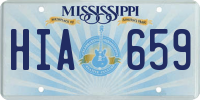 MS license plate HIA659