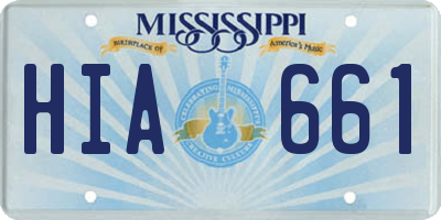 MS license plate HIA661