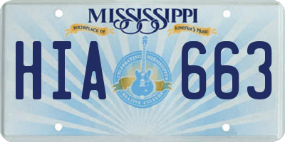 MS license plate HIA663
