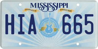 MS license plate HIA665