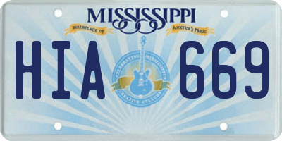 MS license plate HIA669