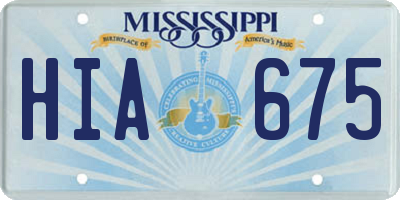 MS license plate HIA675