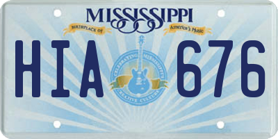 MS license plate HIA676