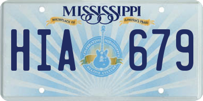 MS license plate HIA679