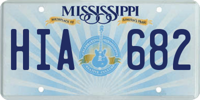 MS license plate HIA682