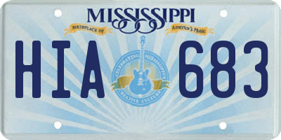 MS license plate HIA683