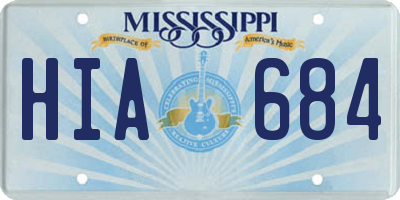MS license plate HIA684