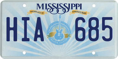 MS license plate HIA685