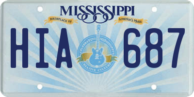 MS license plate HIA687