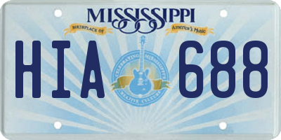 MS license plate HIA688