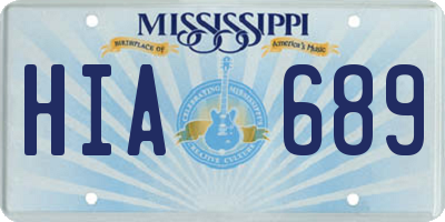 MS license plate HIA689