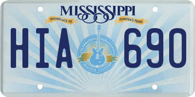 MS license plate HIA690