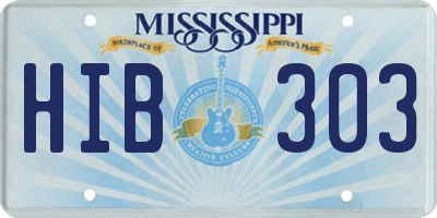 MS license plate HIB303