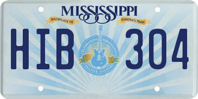 MS license plate HIB304