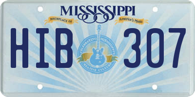 MS license plate HIB307