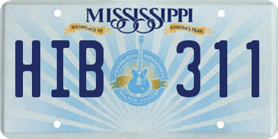 MS license plate HIB311