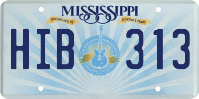 MS license plate HIB313