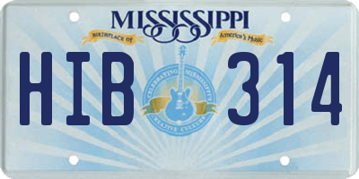 MS license plate HIB314