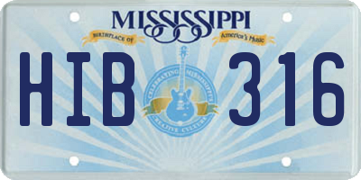 MS license plate HIB316