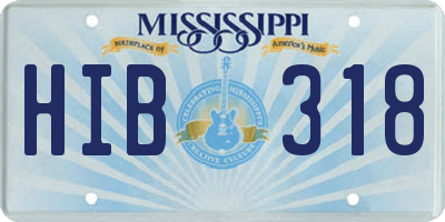 MS license plate HIB318