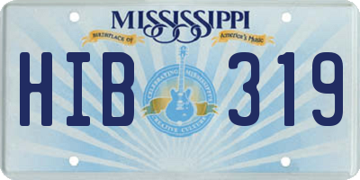 MS license plate HIB319