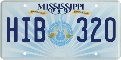 MS license plate HIB320
