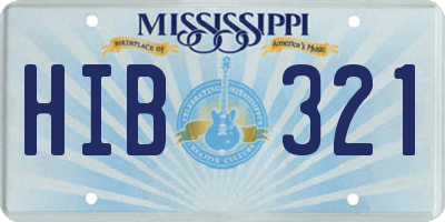 MS license plate HIB321