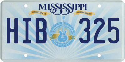 MS license plate HIB325