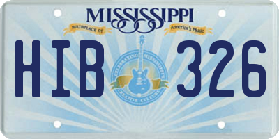 MS license plate HIB326