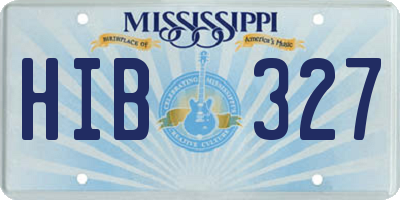 MS license plate HIB327