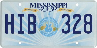 MS license plate HIB328