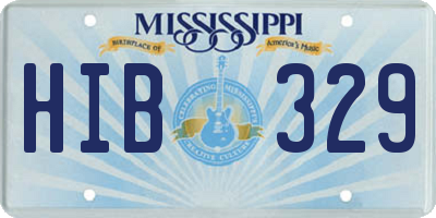 MS license plate HIB329