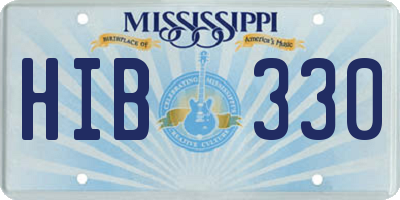 MS license plate HIB330