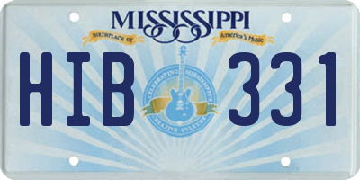 MS license plate HIB331