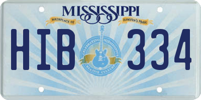 MS license plate HIB334