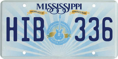 MS license plate HIB336