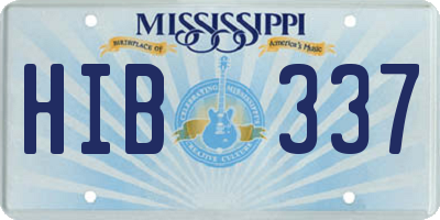 MS license plate HIB337