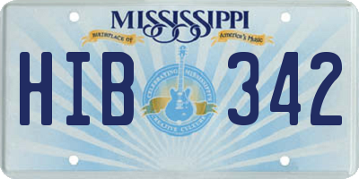 MS license plate HIB342