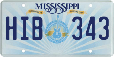 MS license plate HIB343