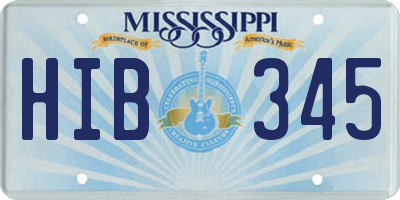 MS license plate HIB345