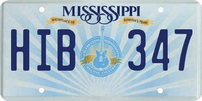 MS license plate HIB347