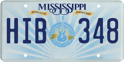 MS license plate HIB348