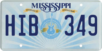 MS license plate HIB349