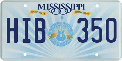 MS license plate HIB350