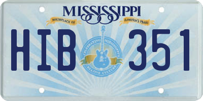 MS license plate HIB351