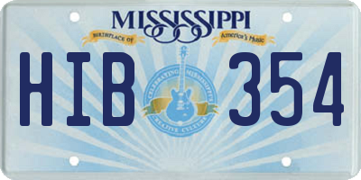 MS license plate HIB354